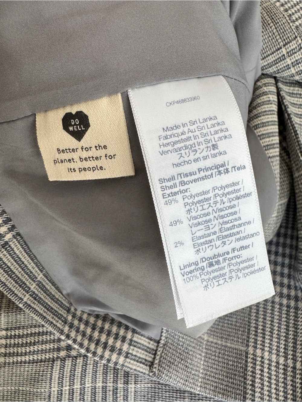 Madewell The Dorset Blazer Small Galloway Plaid Gray Wool Blend Oversized women - Picture 9 of 13